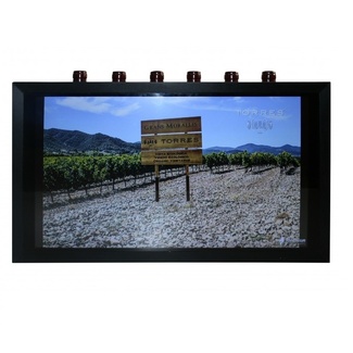Enfriador de vino barra 6 botellas con pantalla publicitaria LED- CV-7 LED